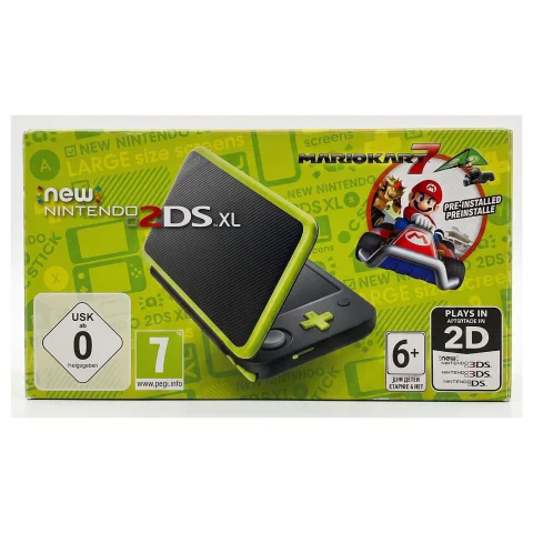 New Nintendo 2DS XL Zwart + Groen met Mario Kart 7 (Nintendo 2DS XL) — Losse console, Goede staat — origineel kopen bij Gameshop Enter
